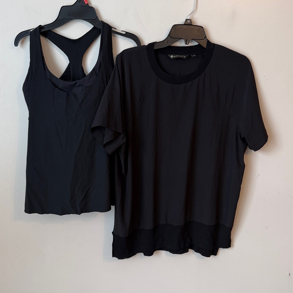 Athleta Black Ultimate 2-in-1 Support Top & Athleta Zeypher T Bundle - Picture 2 of 13